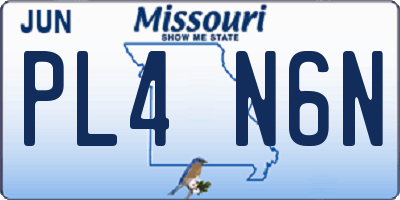 MO license plate PL4N6N