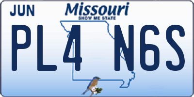 MO license plate PL4N6S