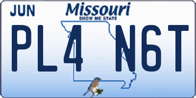 MO license plate PL4N6T