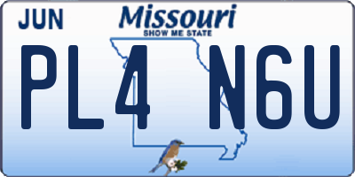 MO license plate PL4N6U