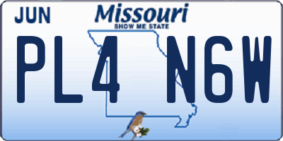 MO license plate PL4N6W