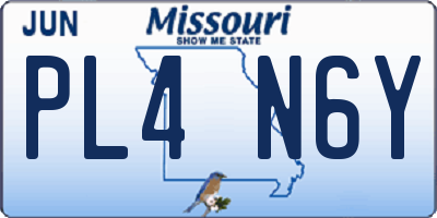 MO license plate PL4N6Y
