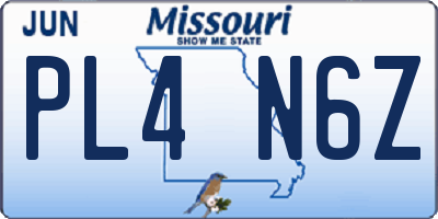 MO license plate PL4N6Z
