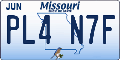 MO license plate PL4N7F