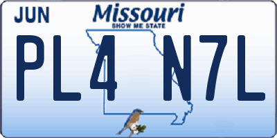 MO license plate PL4N7L