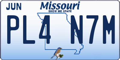 MO license plate PL4N7M