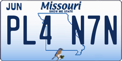 MO license plate PL4N7N