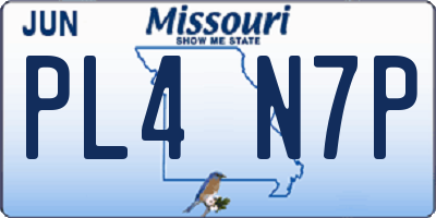 MO license plate PL4N7P