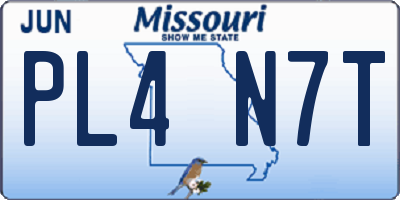 MO license plate PL4N7T