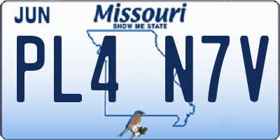 MO license plate PL4N7V