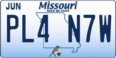 MO license plate PL4N7W