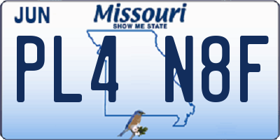 MO license plate PL4N8F