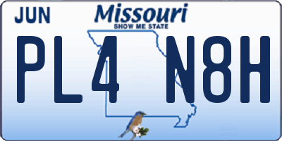 MO license plate PL4N8H