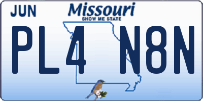 MO license plate PL4N8N