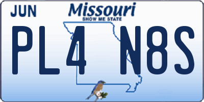 MO license plate PL4N8S