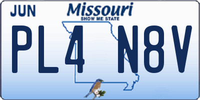 MO license plate PL4N8V