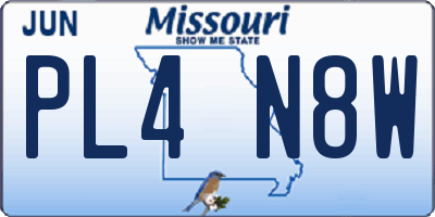 MO license plate PL4N8W