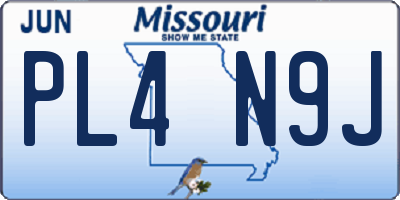 MO license plate PL4N9J