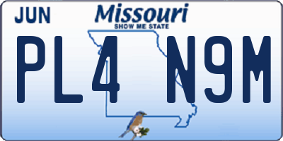 MO license plate PL4N9M