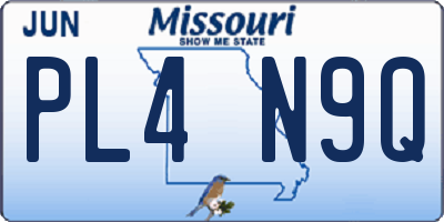 MO license plate PL4N9Q