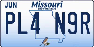 MO license plate PL4N9R