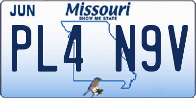 MO license plate PL4N9V