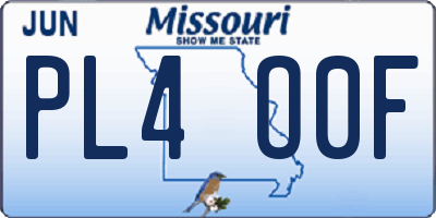 MO license plate PL4O0F