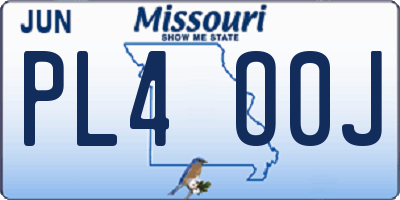 MO license plate PL4O0J