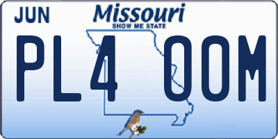 MO license plate PL4O0M