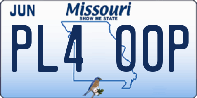 MO license plate PL4O0P