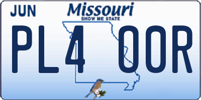 MO license plate PL4O0R