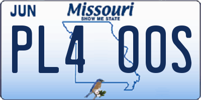 MO license plate PL4O0S