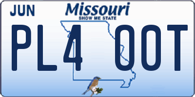 MO license plate PL4O0T