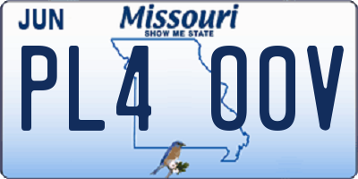 MO license plate PL4O0V