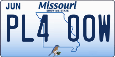 MO license plate PL4O0W