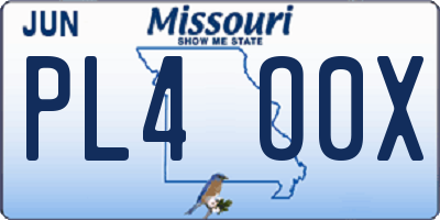 MO license plate PL4O0X