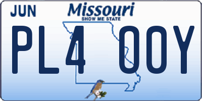 MO license plate PL4O0Y