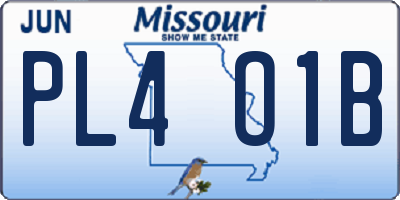 MO license plate PL4O1B
