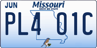 MO license plate PL4O1C