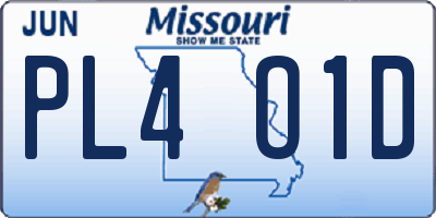 MO license plate PL4O1D