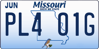 MO license plate PL4O1G