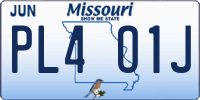 MO license plate PL4O1J