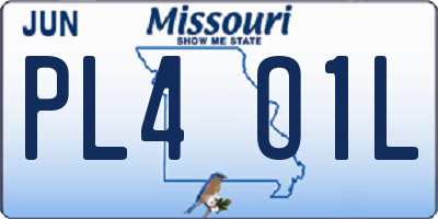 MO license plate PL4O1L