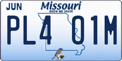MO license plate PL4O1M