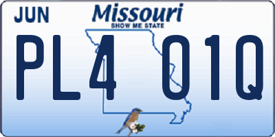 MO license plate PL4O1Q