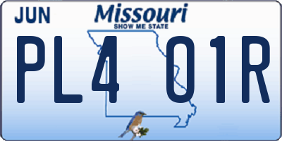 MO license plate PL4O1R
