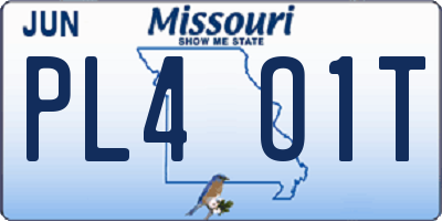 MO license plate PL4O1T