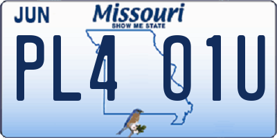 MO license plate PL4O1U