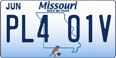 MO license plate PL4O1V