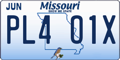 MO license plate PL4O1X